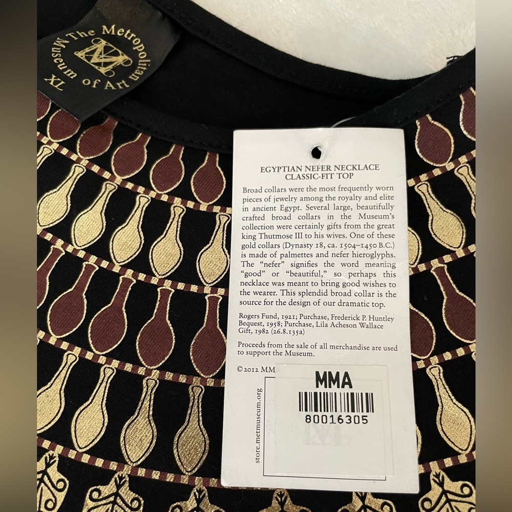 Metropolitan Museum of Art 3/4 Sleeve Sz XL Egyptian Embellished Collar - Picture 6 of 15